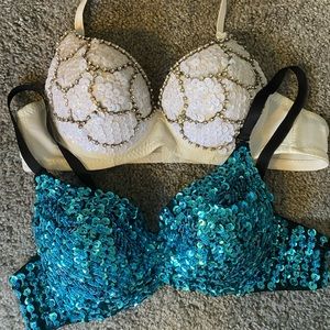 Bundle of 2 bedazzled rave bras